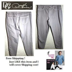 Dg2 Diane Gilman  Lt Gray Stretch Jeans Size 12